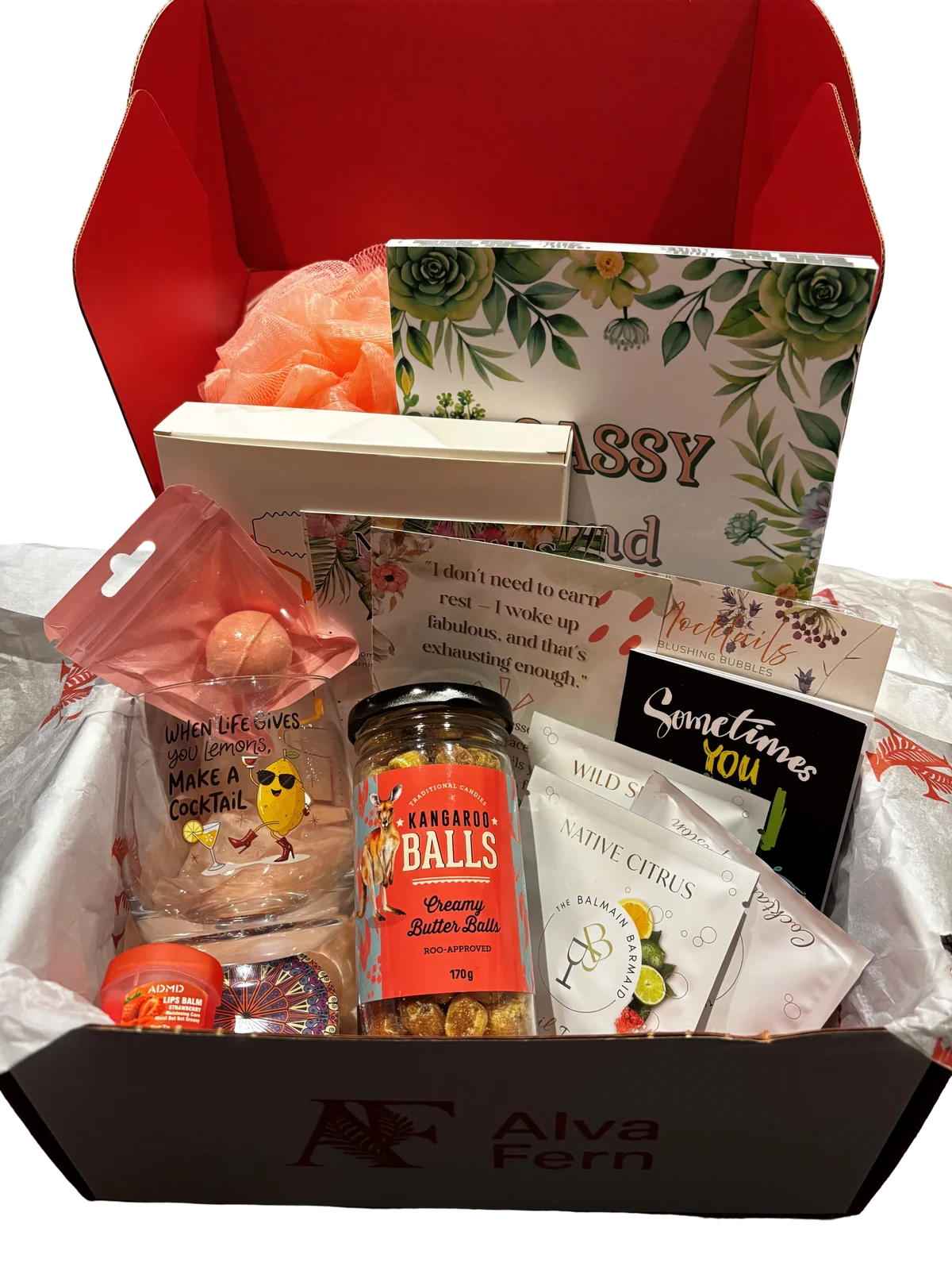 The Sassy Box full of bold self-care goodies